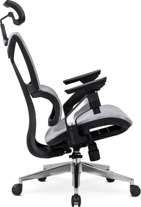 Fotel Biurowy Ergonomiczny Obrotowy MARTIN Szary Nowoczesny