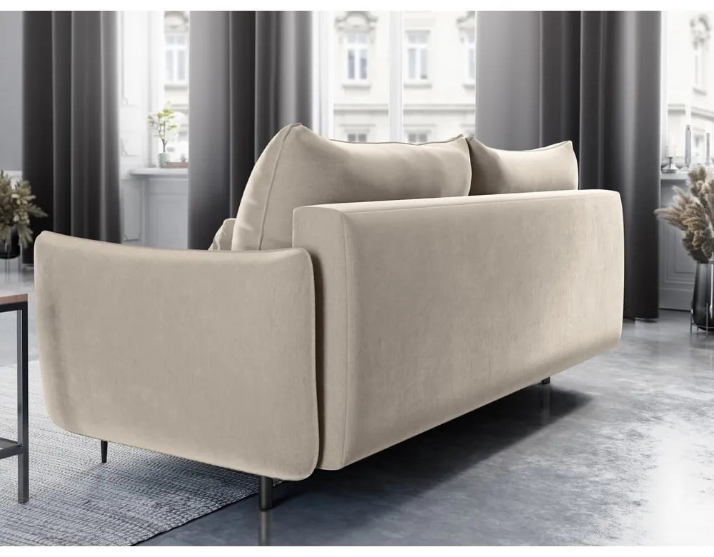 Beżowa sofa rozkładana ze schowkiem Cosmopolitan Design Vermont