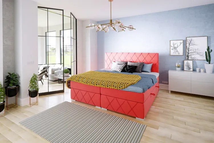 Podwójne łóżko hotelowe Ahus 200x200 - 32 kolory