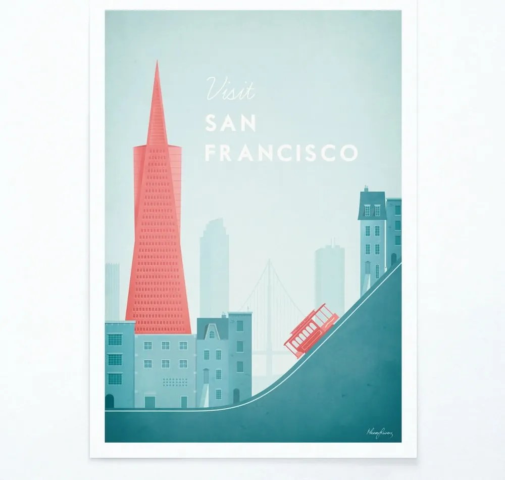 Plakat Travelposter San Francisco, 30 x 40 cm