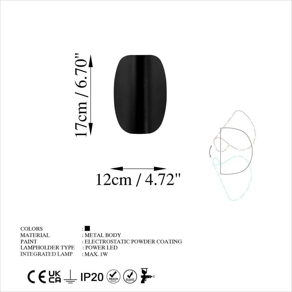 Czarny kinkiet LED Heybe – Opviq lights