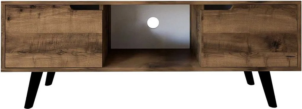 Stojak pod TV – 139,7 cm x 53 cm x 53 cm – Orzech – Płyta wiórowa z melaminą