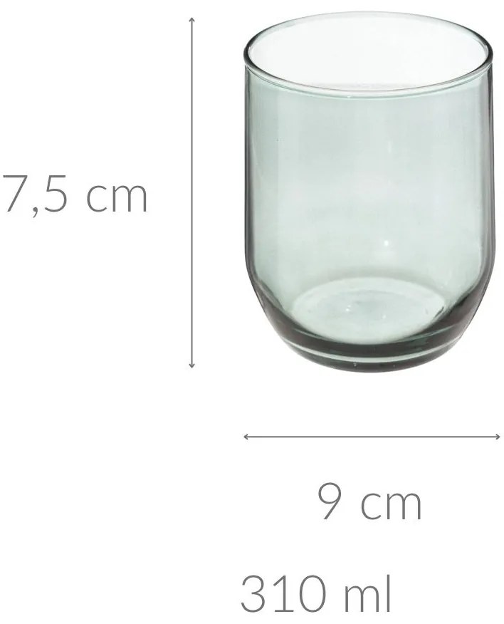 Szklanka z kolorowego szkła, niska, 310 ml