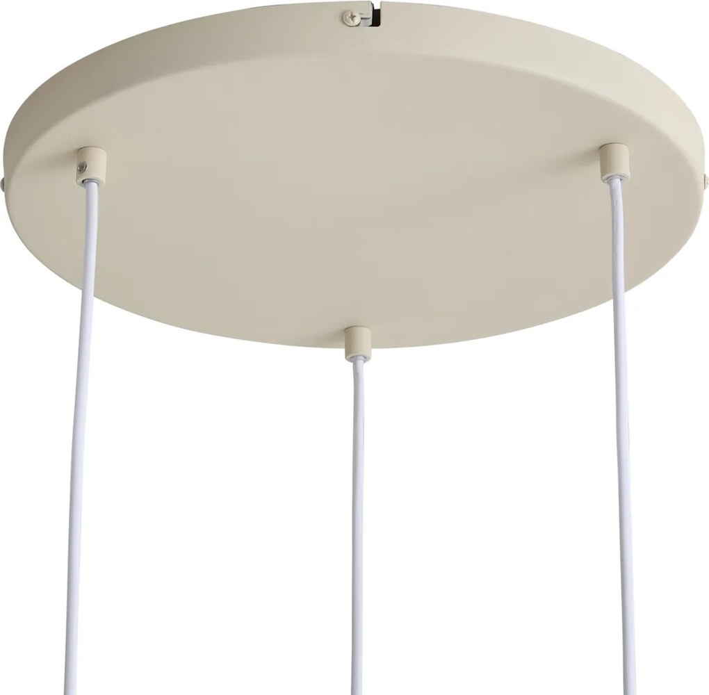 Skandynawska lampa wisząca beżowa z opalowym szkłem 3-punktowa - Polly