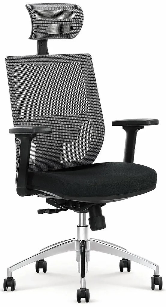 Szaro Obrotowy Czarny Ergonomiczny Fotel Biurowy Z Systemem Multiblock S4-P60