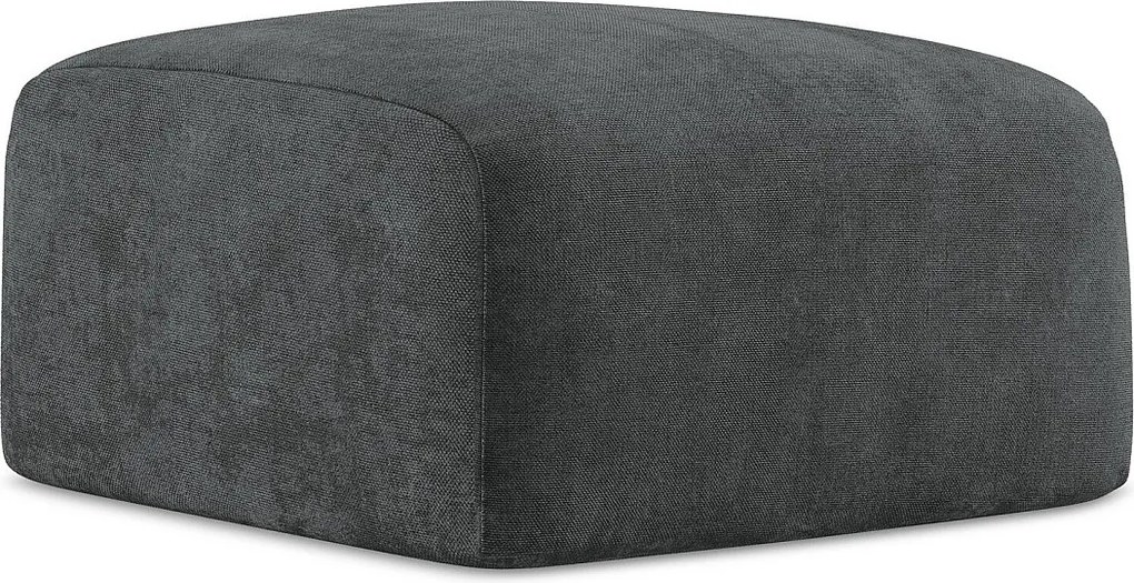 Pufa - z tkaniny szenilowej - ciemny szary - LEILA