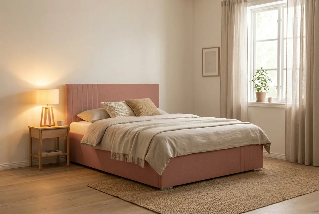 Łóżko MARS 180x200 cm Różowy Bez materaca