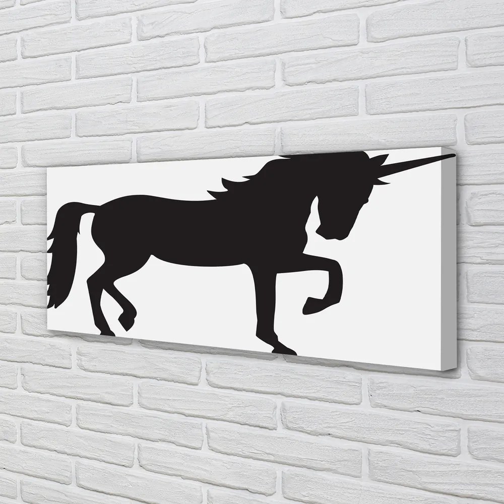 Obraz drukowany na płótnie Mistyczny Czarny Jednorożec