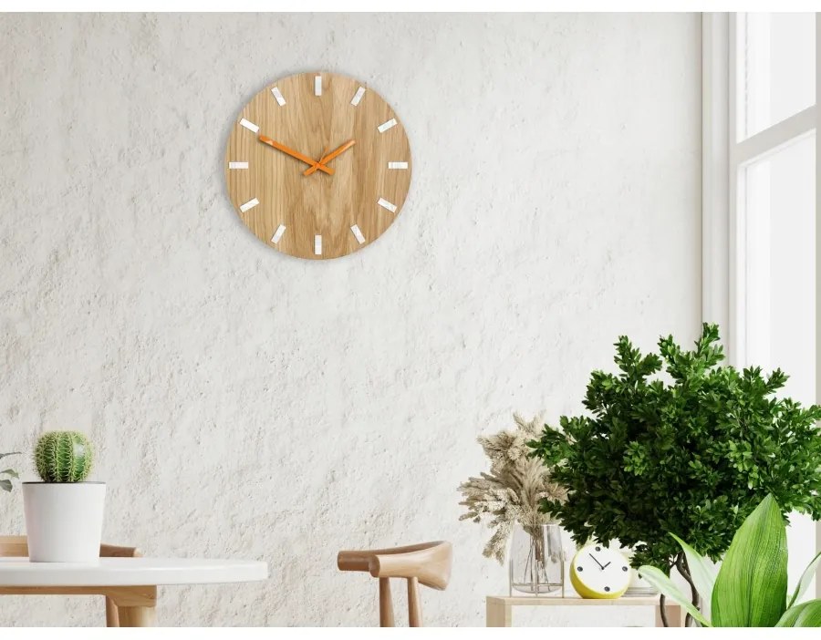 Zegar na ścianę nowoczesny drewniany z cichym mechanizmem okrągły solidny