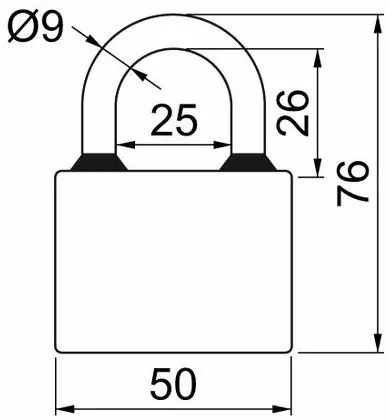 Zestaw 3 kłódek do wspólnego zamykania - "SU" RV.OVAL.52.SET3