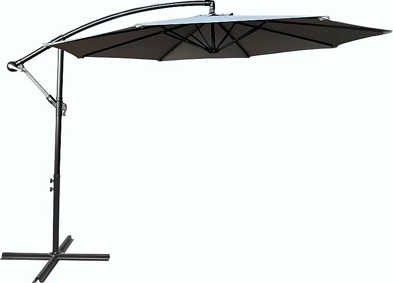 Parasol ogrodowy ASTER ochrona UV w kolorze jasnoszarym waga 12,1 kg wymiary 300x300x45 cm