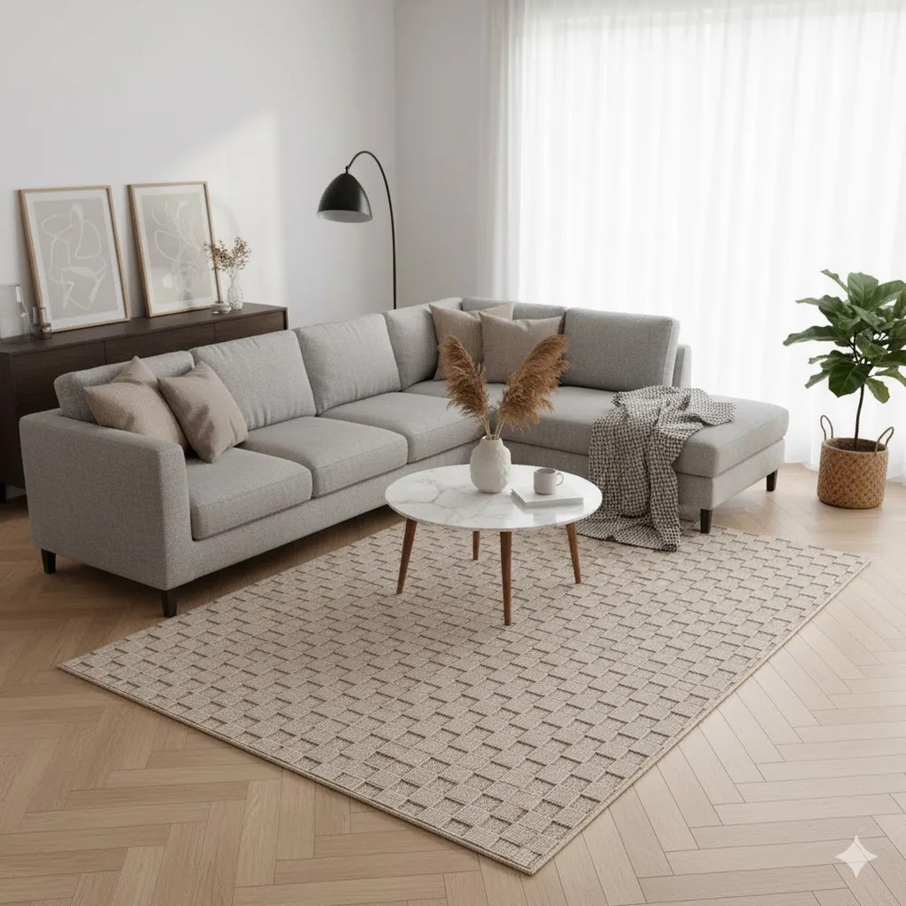 Dywan nowoczesny 3D Helix beżowy 280 cm x 370 cm