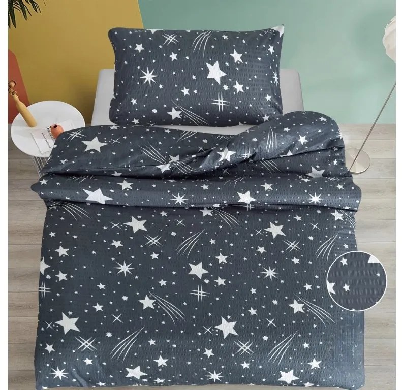 PrzytulneMieszkanie.pl PrzytulneMieszkanie.pl Pościel krepowa NOCNE NIEBO BLEND szara Rozmiar pościeli: 70 x 90 cm | 140 x 200 cm
