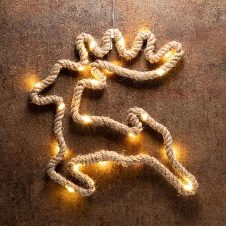 Dekoracja świąteczna renifer 28x29 cm, 20 LED 2 szt