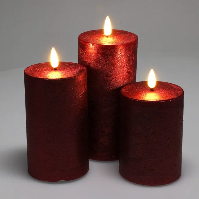 Dekoracyjne świece LED Ø 7,5 cm, 3 szt.