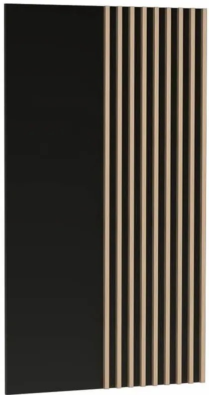 Czarny panel ścienny z lamelami F4-B26