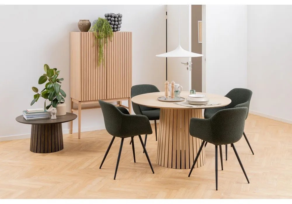 Stół do jadalni z jasnym fornirem dębowym Actona Christo, ø 75 cm