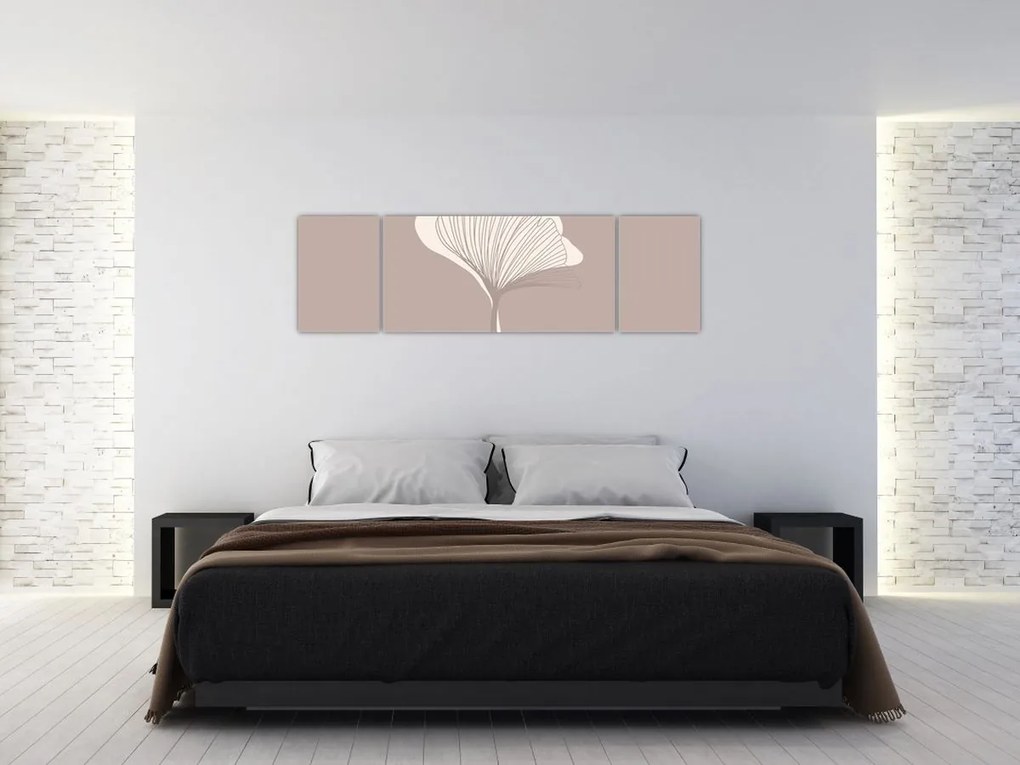 Obraz - Beżowe liście N⁰3 (170x50 cm)