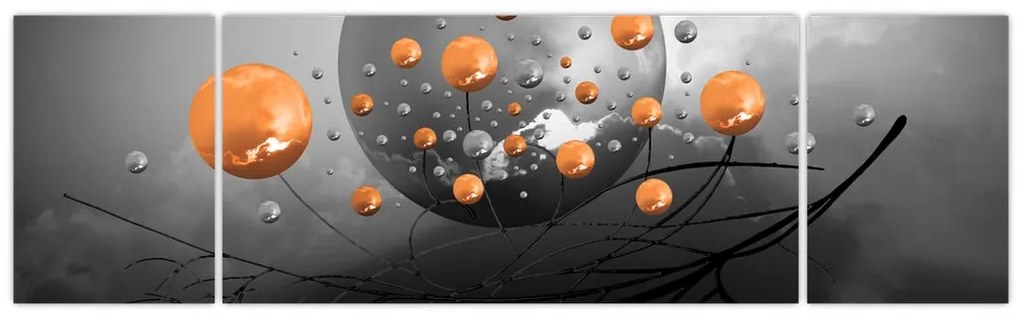 Obraz pomarańczowych kul (170x50 cm)
