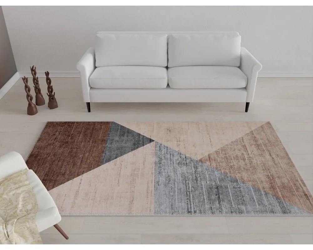 Brązowo-beżowy dywan odpowiedni do prania 230x160 cm – Vitaus
