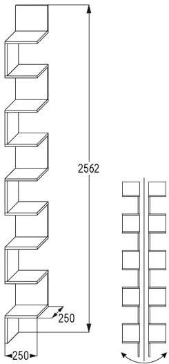 Narożna półka ścienna w kolorze wenge - Flora 6X