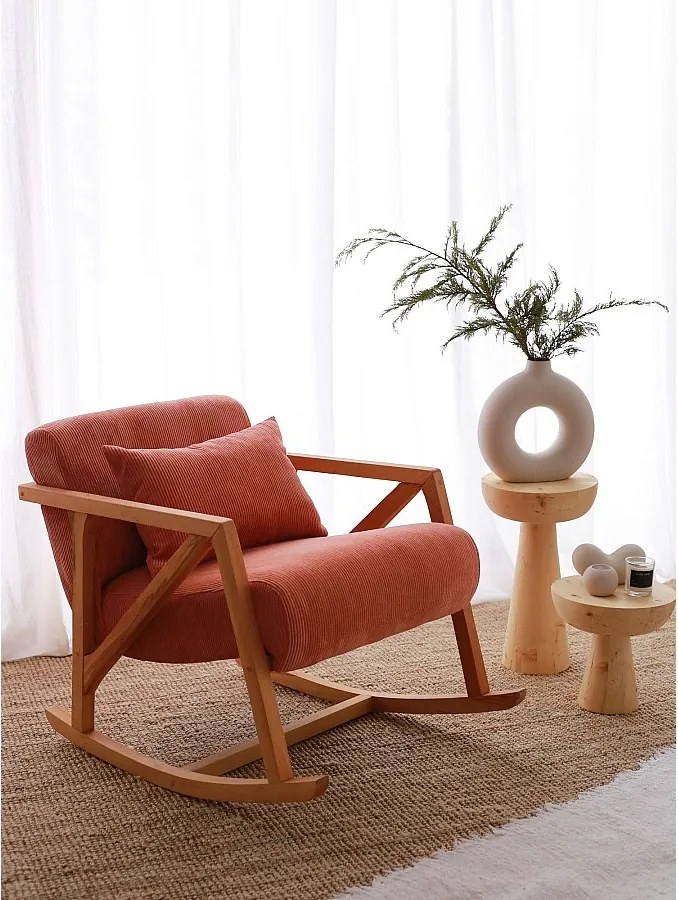 Elegancki fotel, 100% aksamit, kolor czerwony, 67 x 75 x 85 cm | Drewniane nogi, wygodna wysokość siedziska: 51 cm | Idealny do nowoczesnych przestrzeni