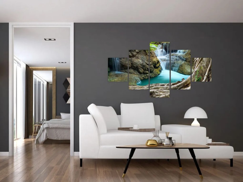 Obraz - Rzeka z wodospadami (125x70 cm)