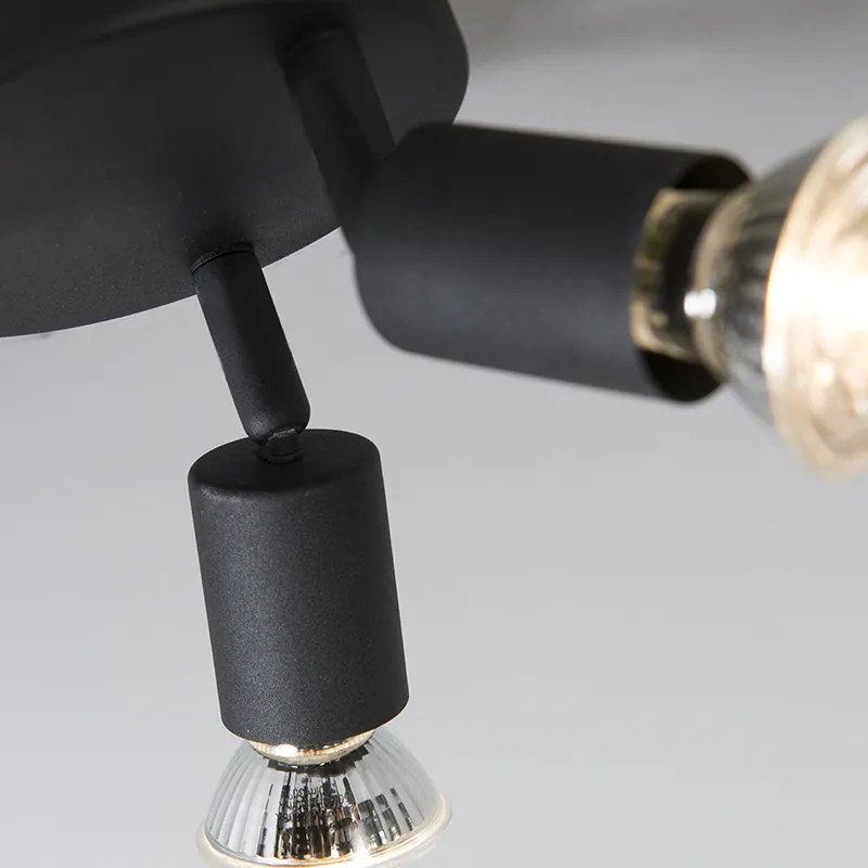 Industrialny reflektor czarny, regulowany, okrągły, 3-punktowy - Jeany