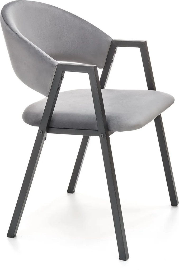 Velvetowe krzesło z podłokietnikami K473