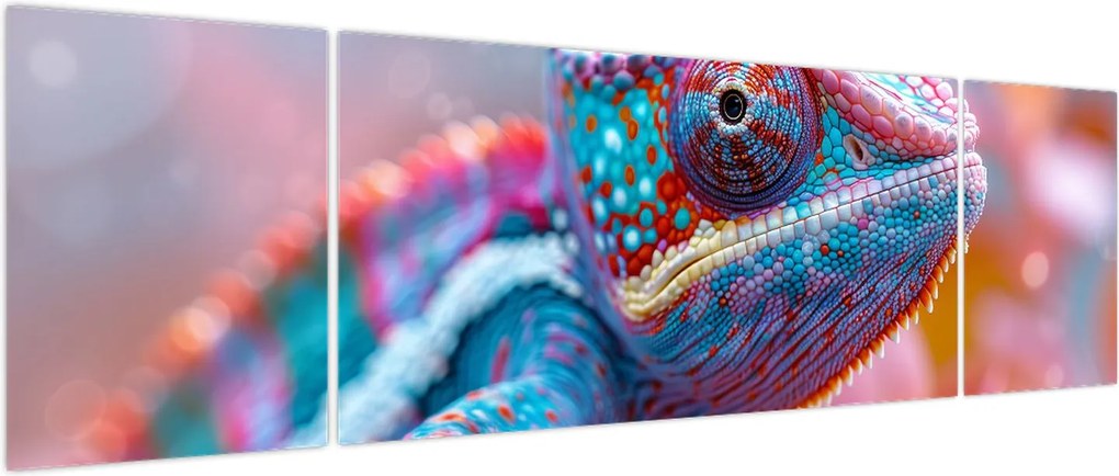Obraz - Kolorowy kameleon (170x50 cm)