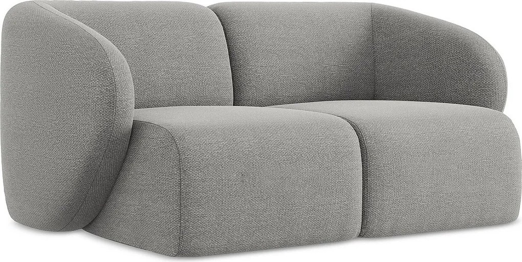 Modułowa sofa 2-osobowa - z tkaniny bouclé - jasny szary - LANI