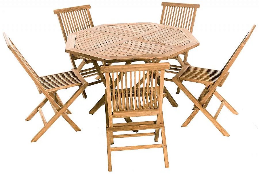 Zestaw teak ogrodowy FOXI I. 1 + 5 (poduszki GRATIS)