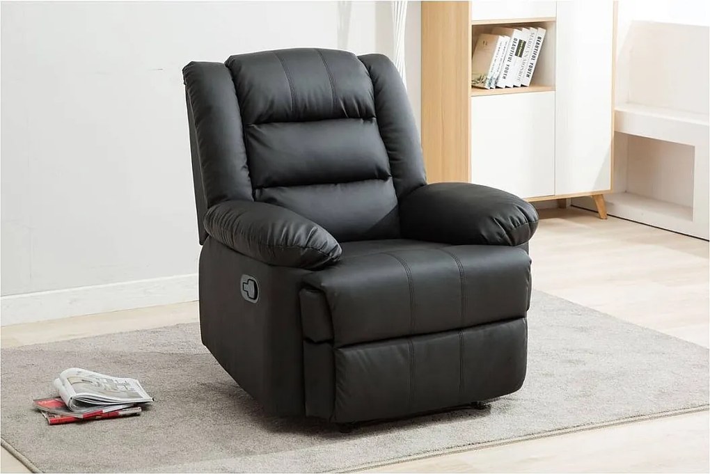 Poltrona de relaxamento "Buckingham" - 85 x 93 x 100 cm - Preto