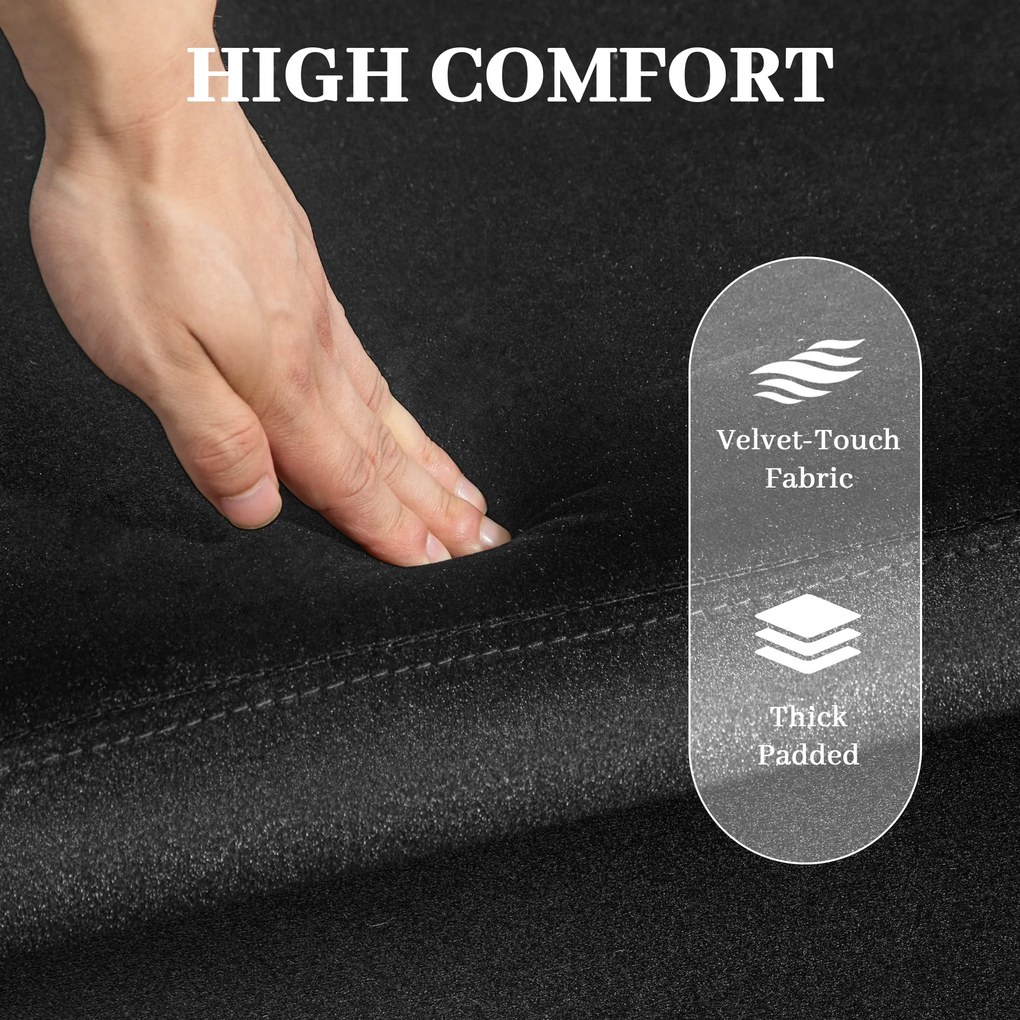 HOMCOM Ławka tapicerowana z miejscem do przechowywania, Metal, Drewno kauczukowe, Pianka, 100 x 40 x 42 cm, Czarny