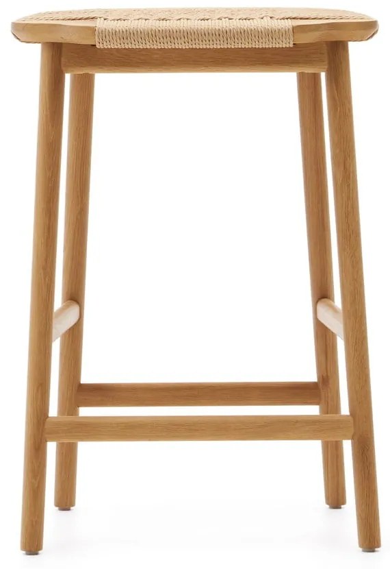 Hoker z litego drewna dębowego (wysokość siedziska 65 cm) Enit – Kave Home