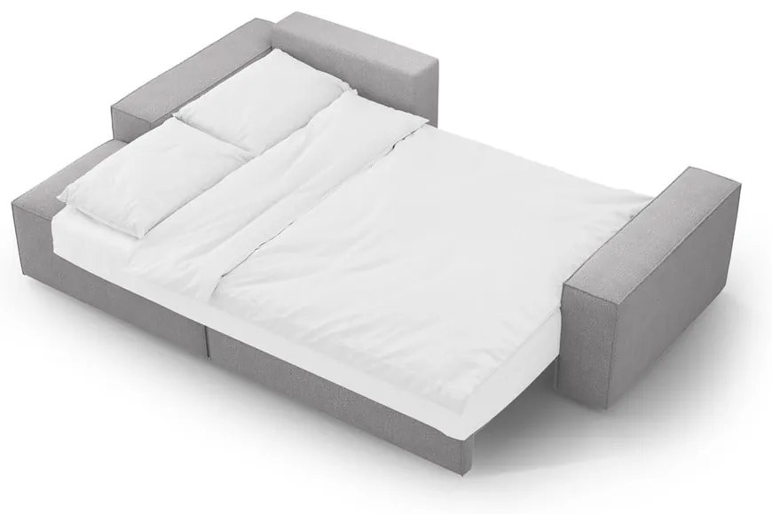 Jasnoszary rozkładany narożnik z materiału bouclé (lewostronny) Jodie – Micadoni Home