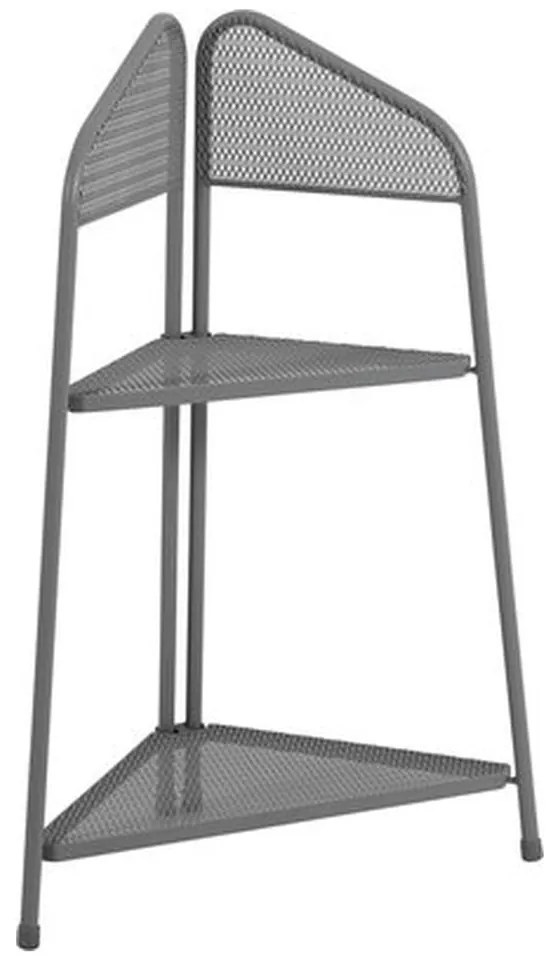 Ciemnoszara metalowa półka narożna na balkon Garden Pleasure MWH, wys. 100 cm