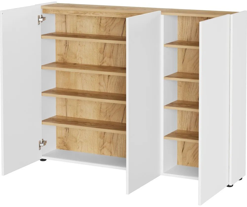 Biała szafka w dekorze dębu 138x105x25 cm Libbiano – Germania