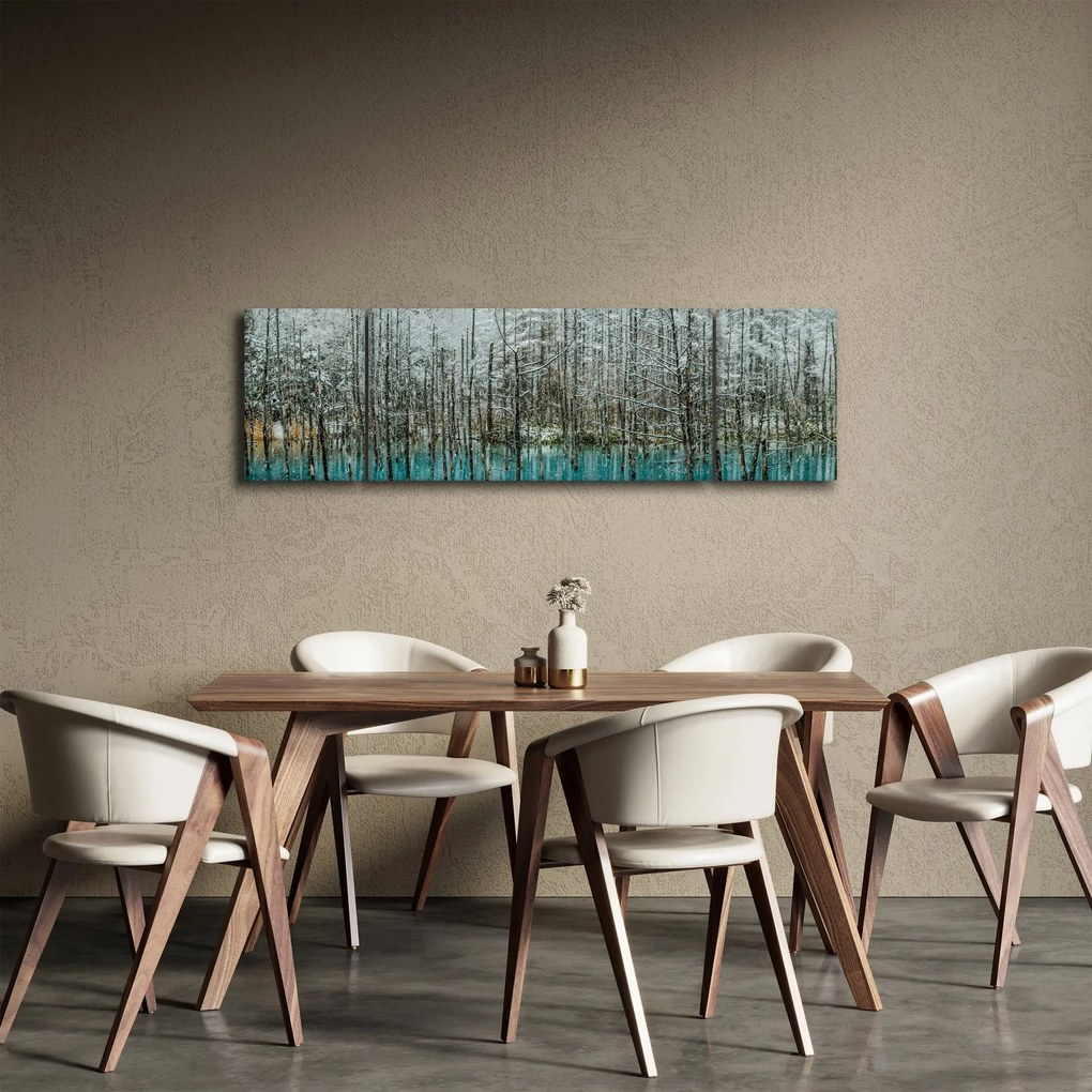 Obraz - Turkusowy staw, Biei, Japonia (170x50 cm)