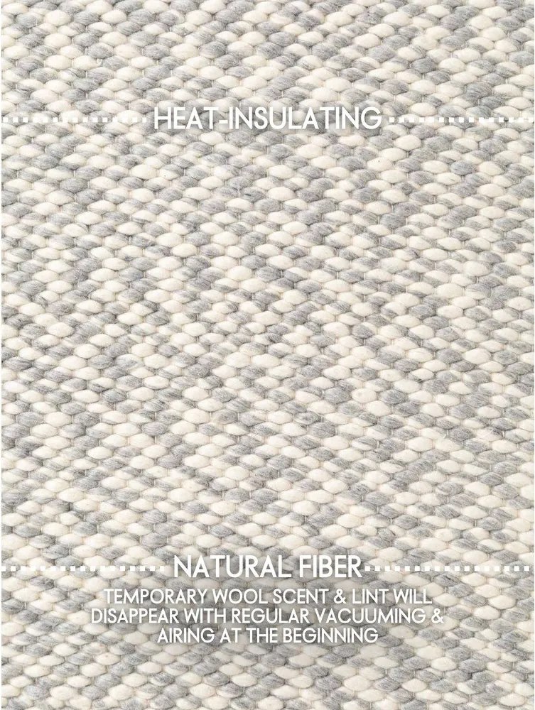 Jasnoszaro-kremowy wełniany dywan tkany ręcznie 140x200 cm Lyon Beans – Elle Decoration