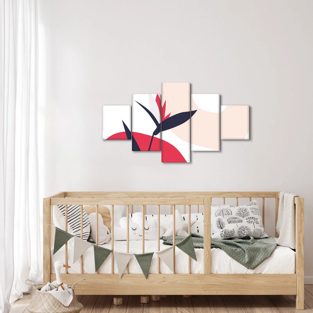 Obraz - Różowa abstrakcja kwiatowa N⁰1 (125x70 cm)