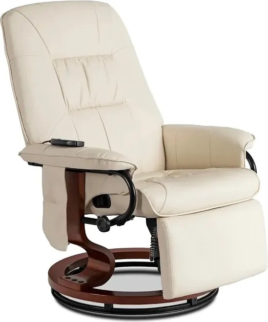 Fotel wypoczynkowy z funkcją masażu jasnobeżowy - Swiv