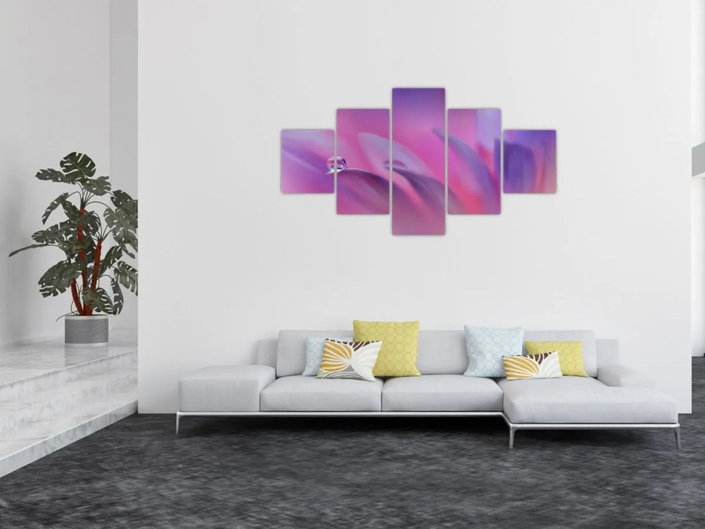 Obraz - Kropla na kwiecie (125x70 cm)