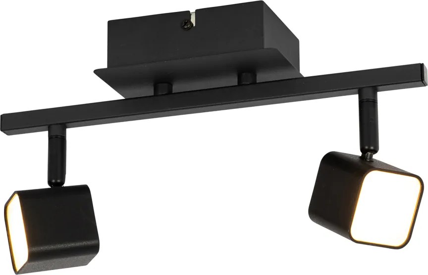 Nowoczesna lampa sufitowa czarna z wbudowanymi diodami LED 2-punktowa - Nola