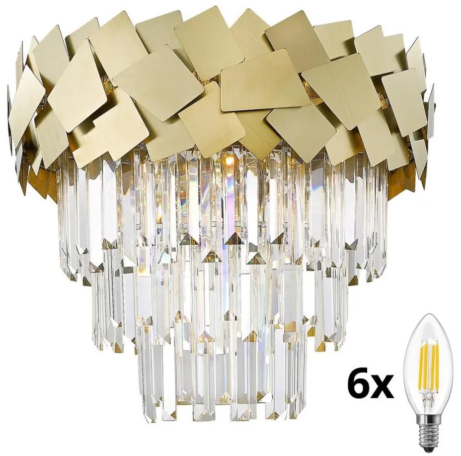 Brilagi - LED kryształowa lampa sufitowa MIRAGE 6xE14/40W/230V