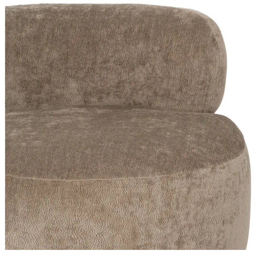 Brązowy fotel z tkaniny szenilowej Birch – Ixia