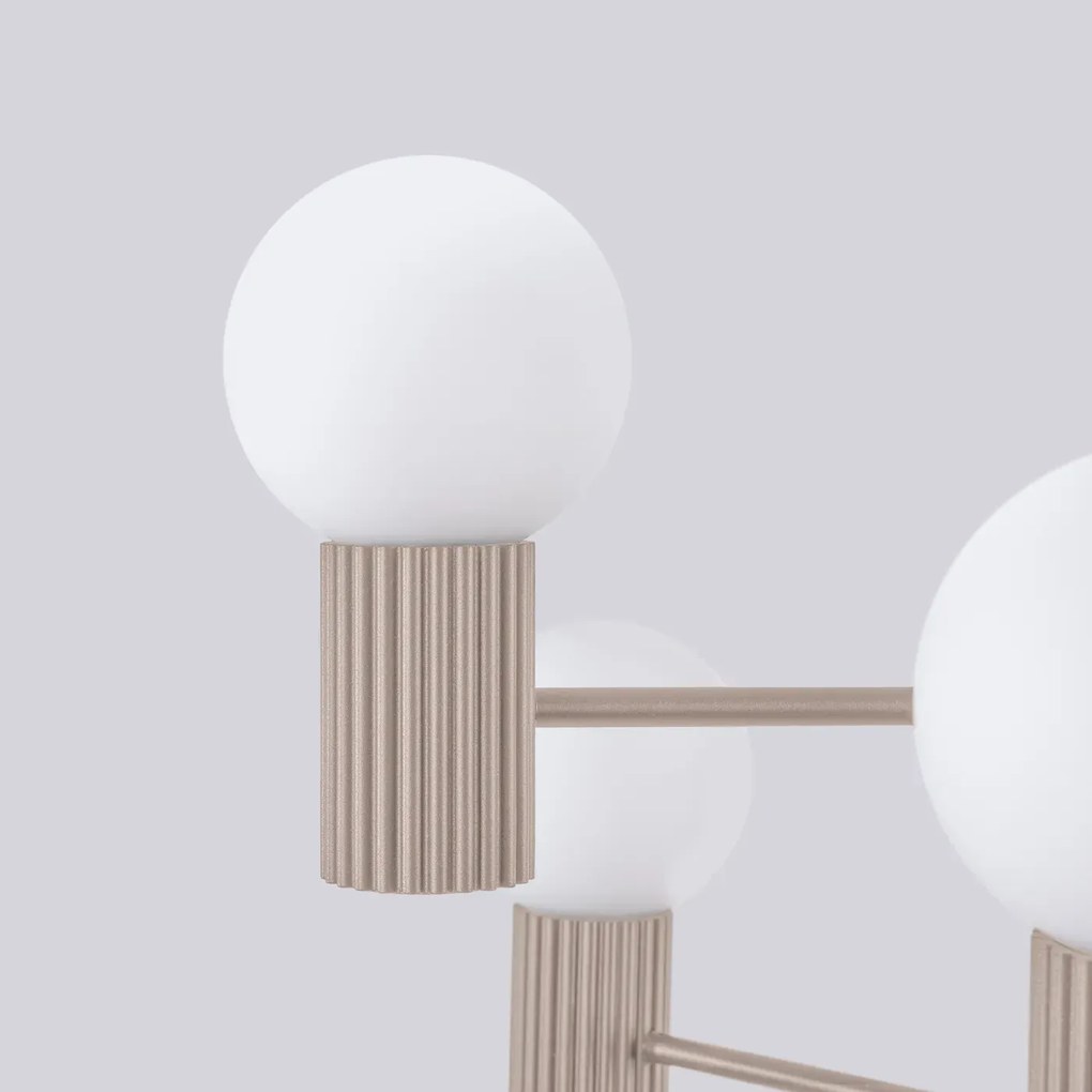 Żyrandol HALO 6 taupe ryflowany  SOLLUX  LIGHTING