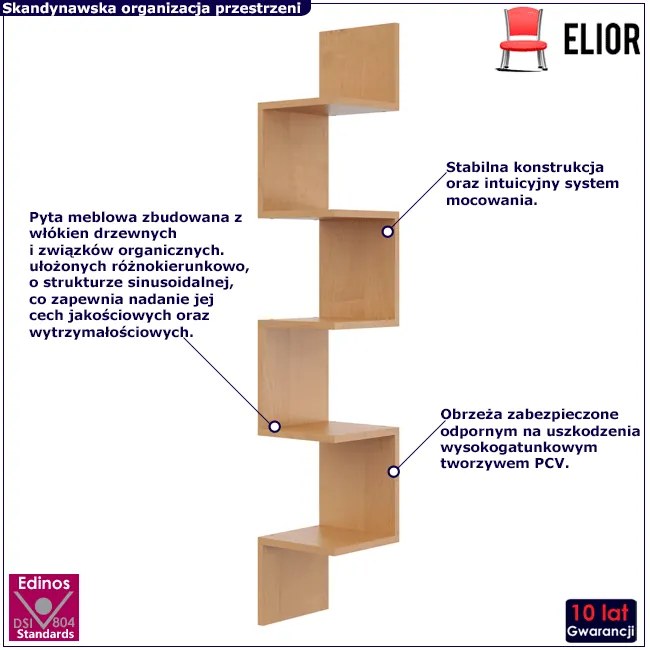 Narożna półka ścienna w kolorze olchy - Flora 4X
