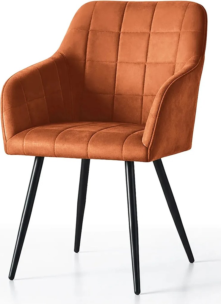 Zestaw 6 pomarańczowych nowoczesnych krzeseł pikowanych B5-T83