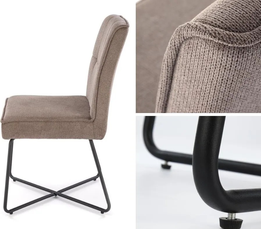 Eleganckie krzesło na metalowym stelażu K534 Halmar